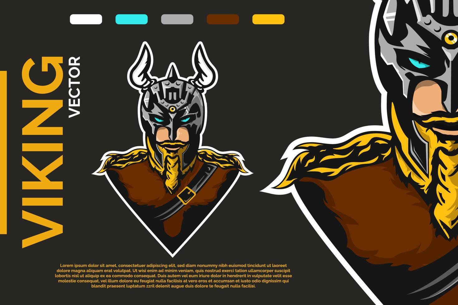 logotipo de la mascota del juego vikingo esport vector