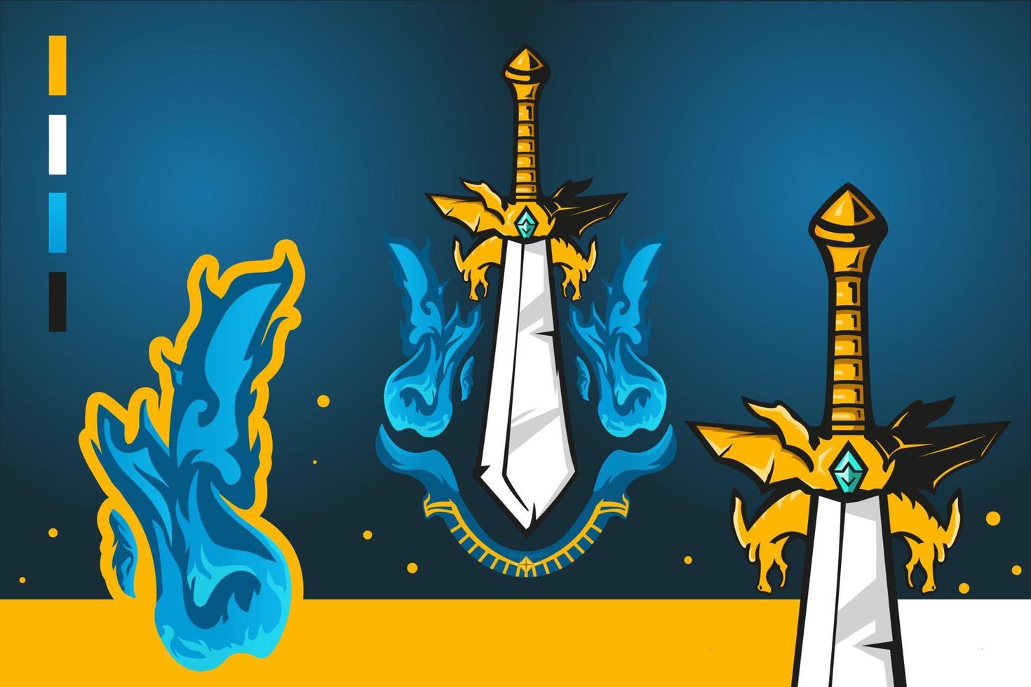 DragonSword Mascot Gaming Logo vector
