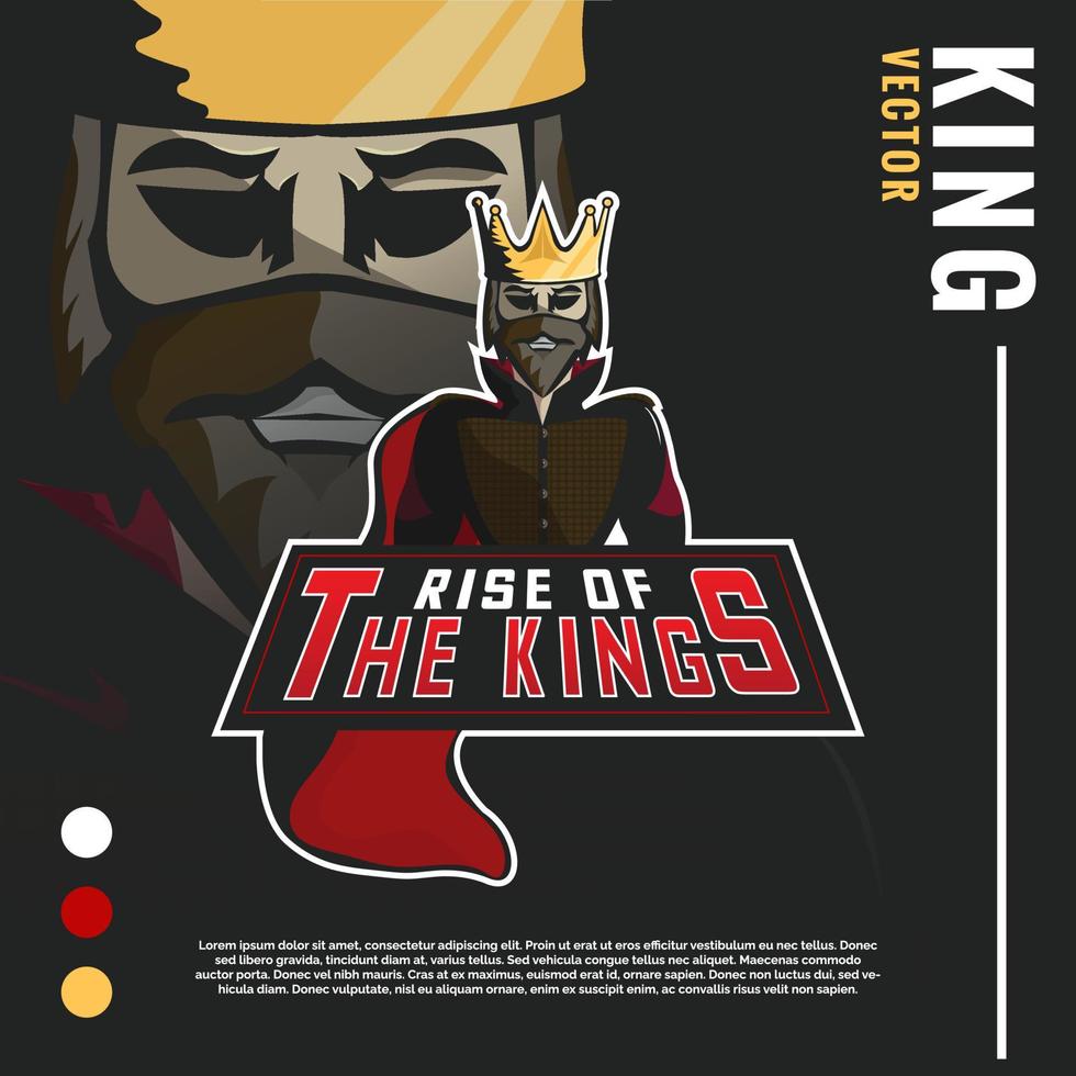 Rise of the kings sport mascot logo vector