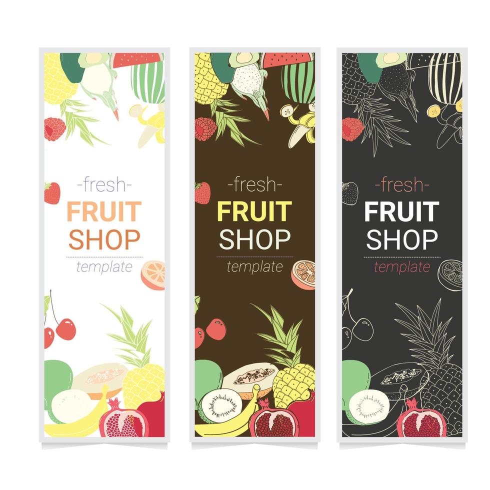 colección de posert de frutas vector