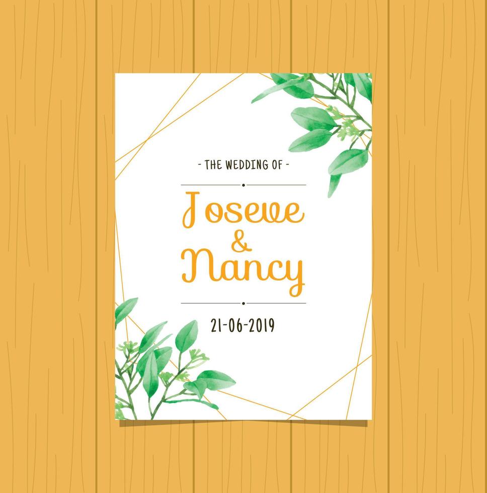 wedding card template vector