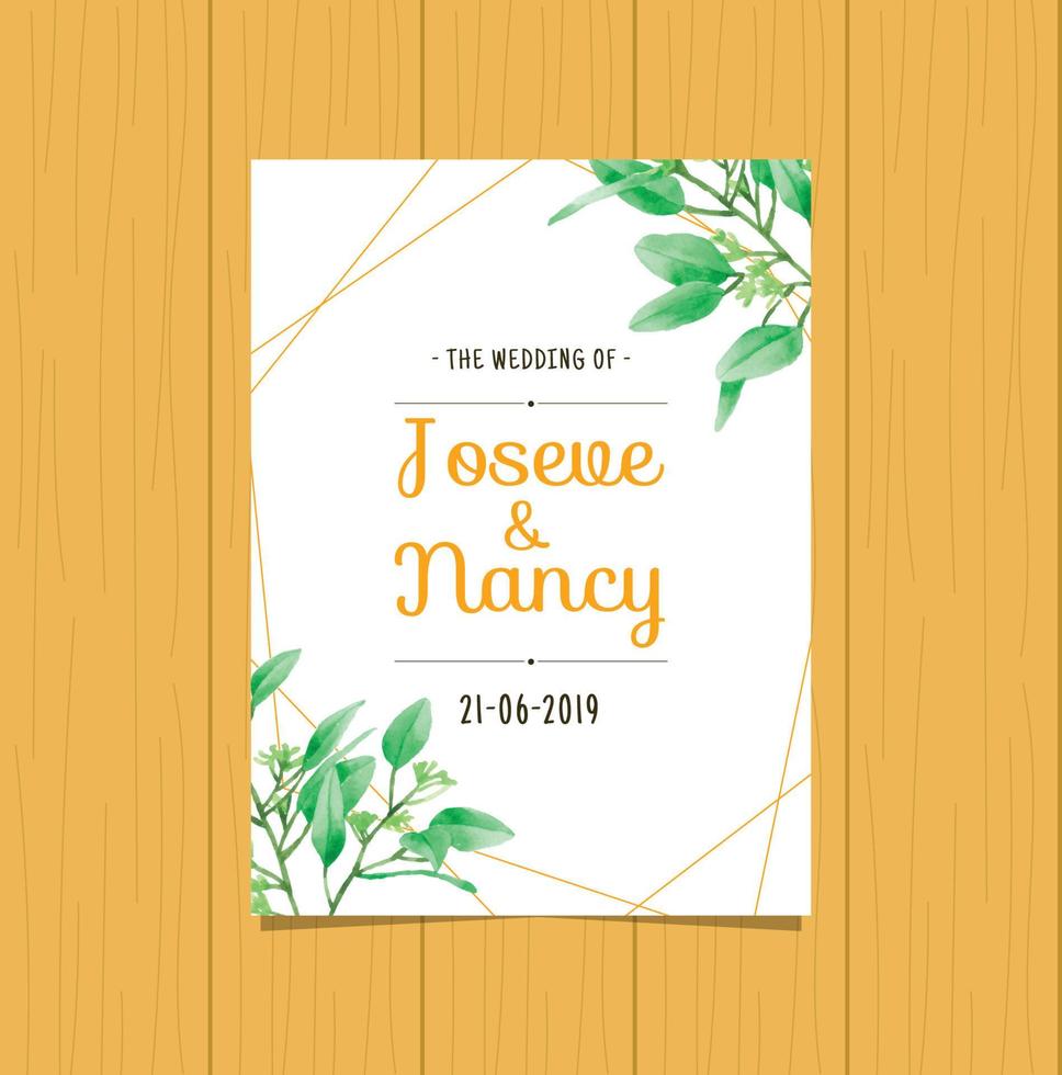 plantilla de tarjeta de boda vector