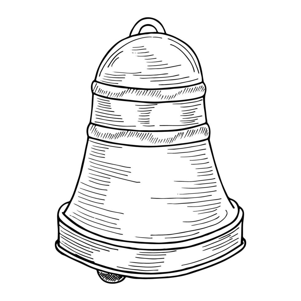 A hand-drawn Christmas bell icon vector