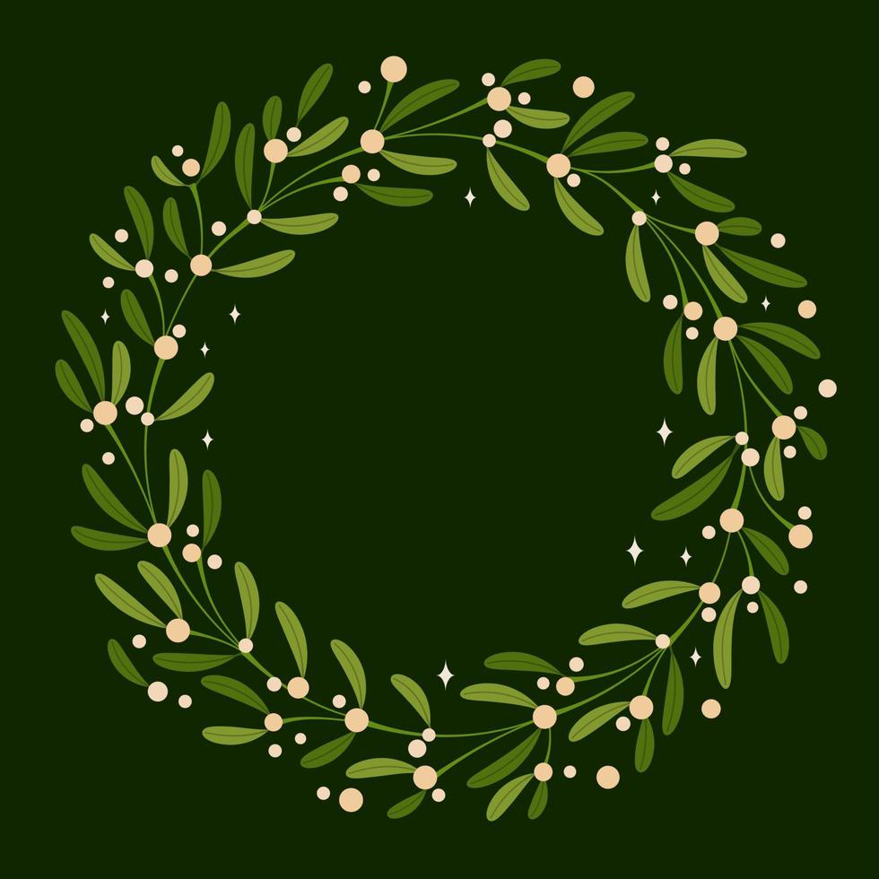 Vector mistletoe wreath for banner design.