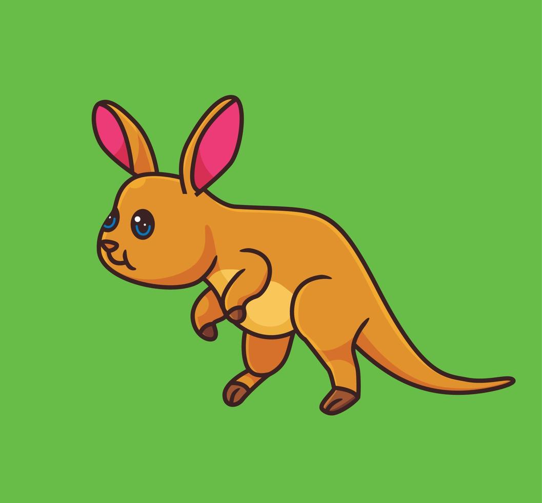 cute cartoon kangaroo. isolated cartoon animal illustration vector