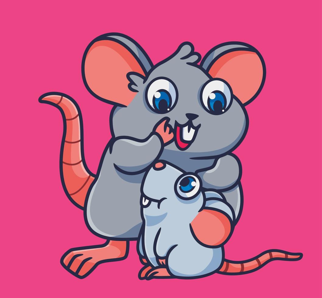 linda familia de ratones de dibujos animados. vector de ilustración animal de dibujos animados aislado
