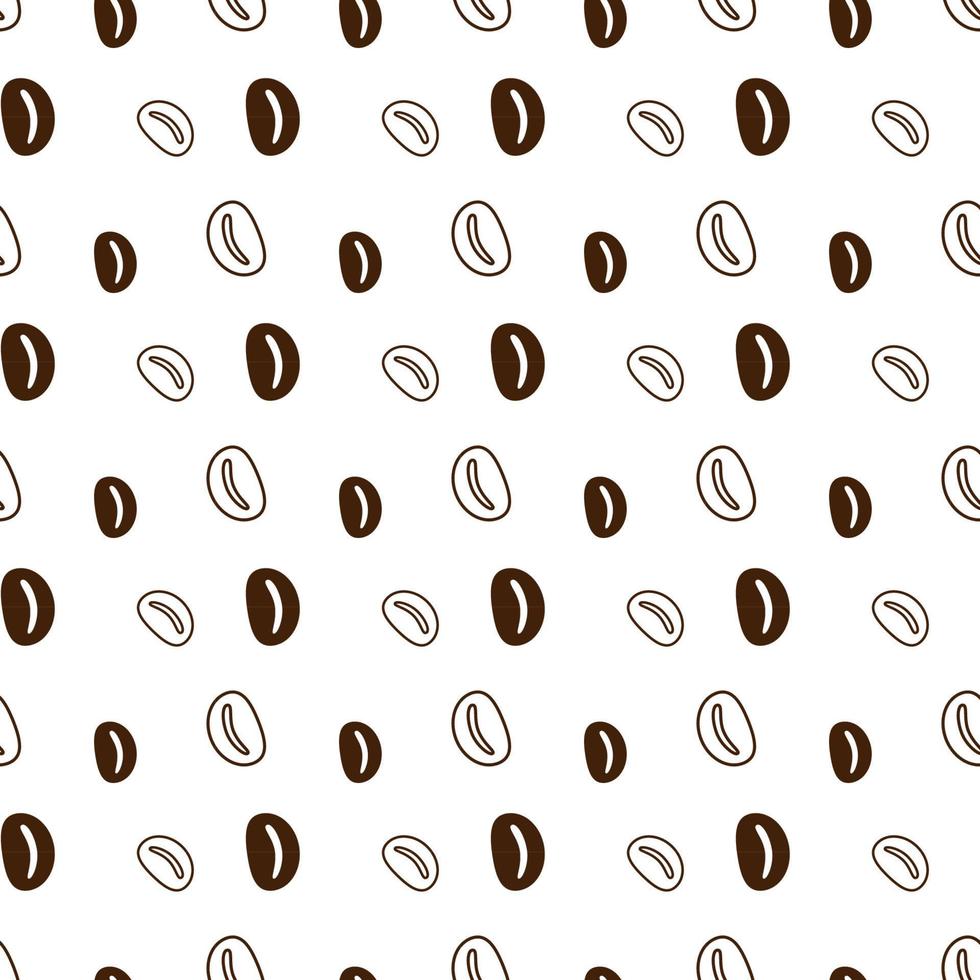 Seamless endless pattern with coffee beans in trendy shades. Repeat texture. Abstract background vector