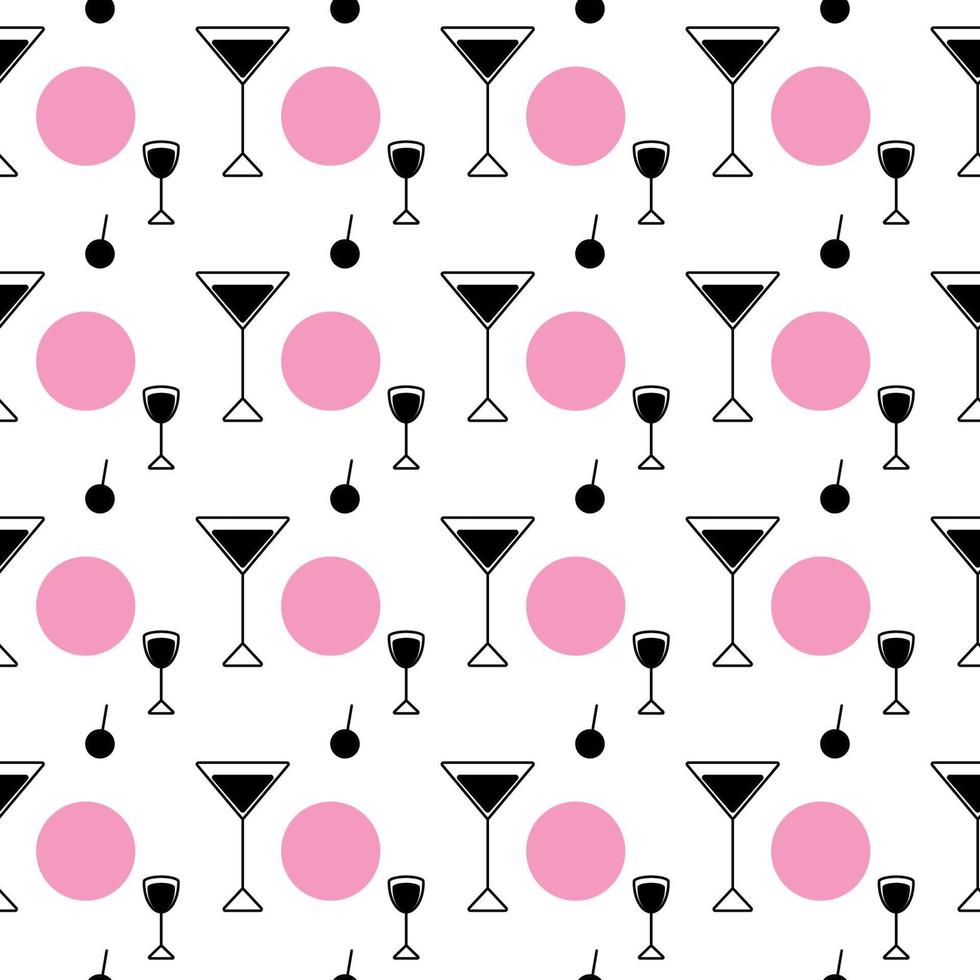 Seamless pattern icons in the form glasses and spots in trendy colors on a transparent background. vector