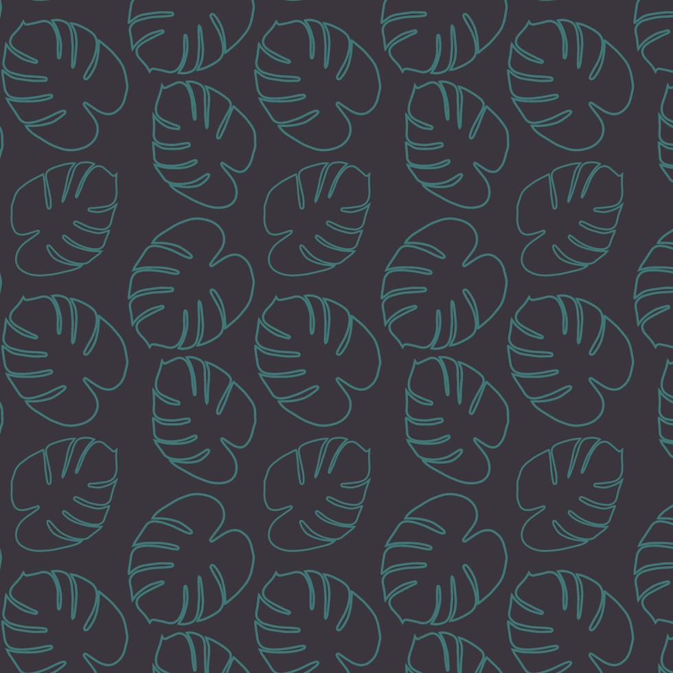 Seamless pattern in a minimalist style featuring exotic monstera leaves in muted trendy shades. vector