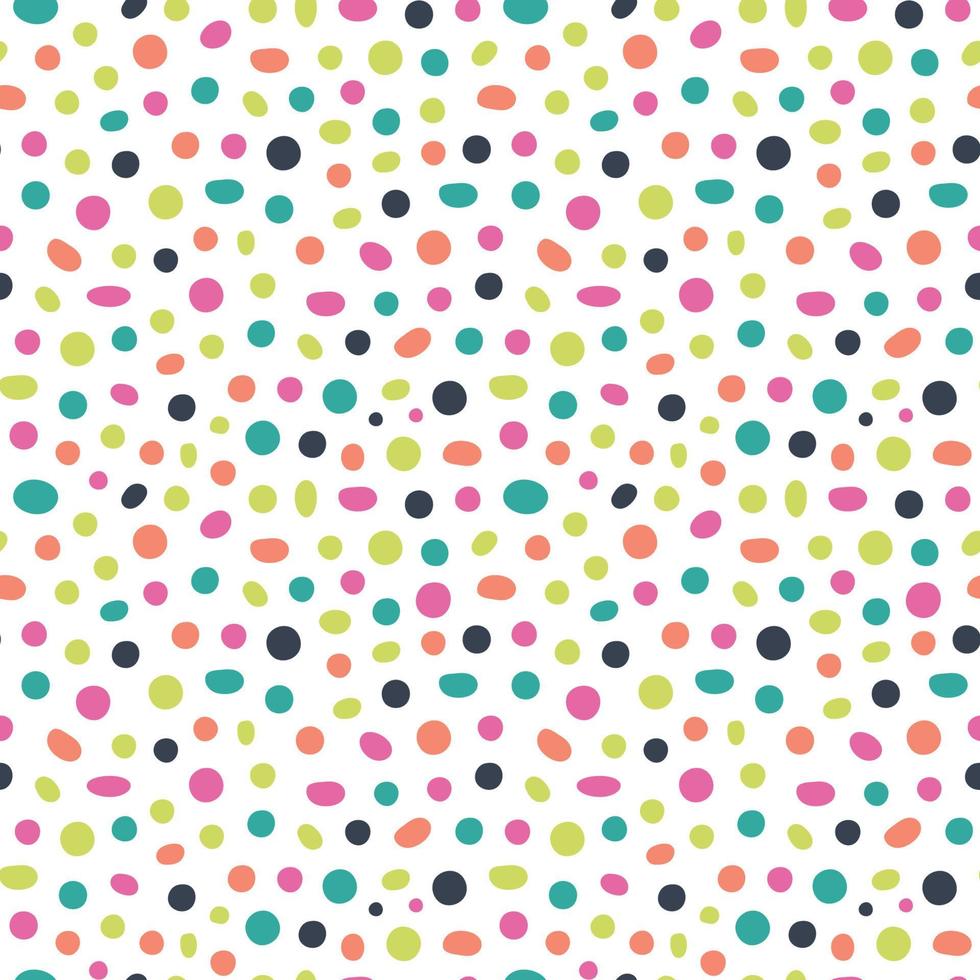 Simple seamless pattern with bright hand drawn polka dots vector