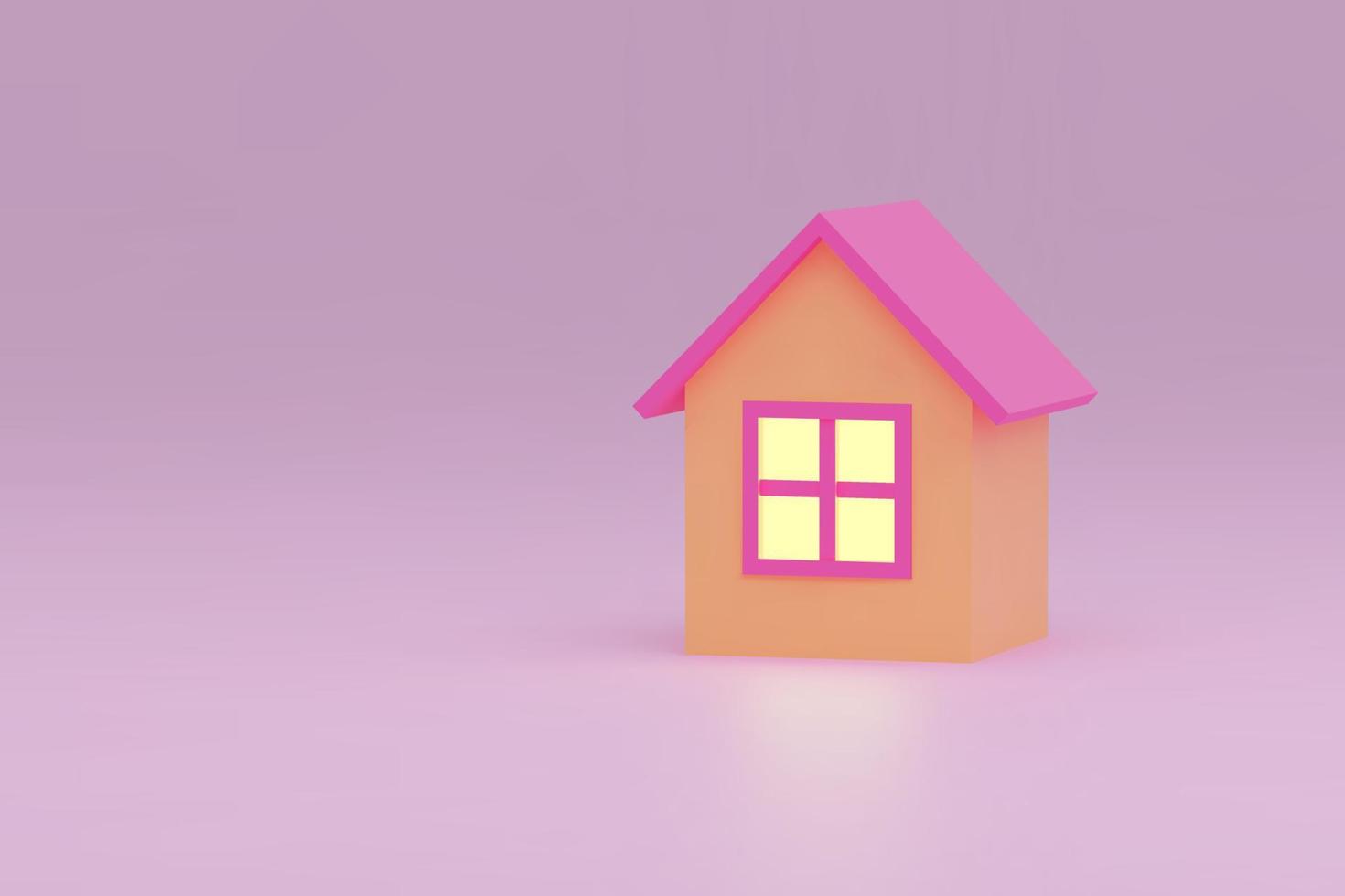 3D render home. Vector illustration