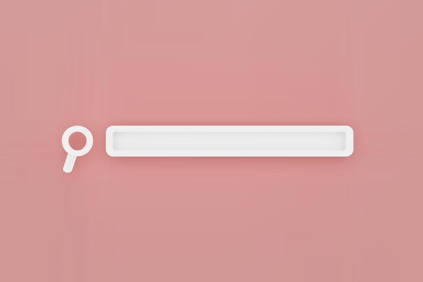 3D render web search bar. Browser button for website and UI design. Vector illustration