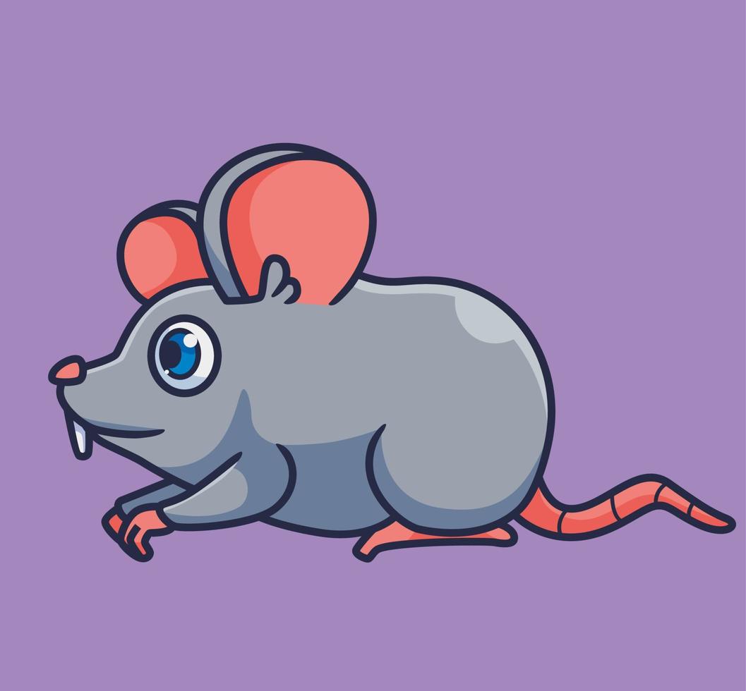 lindo ratón de dibujos animados. vector de ilustración animal de dibujos animados aislado