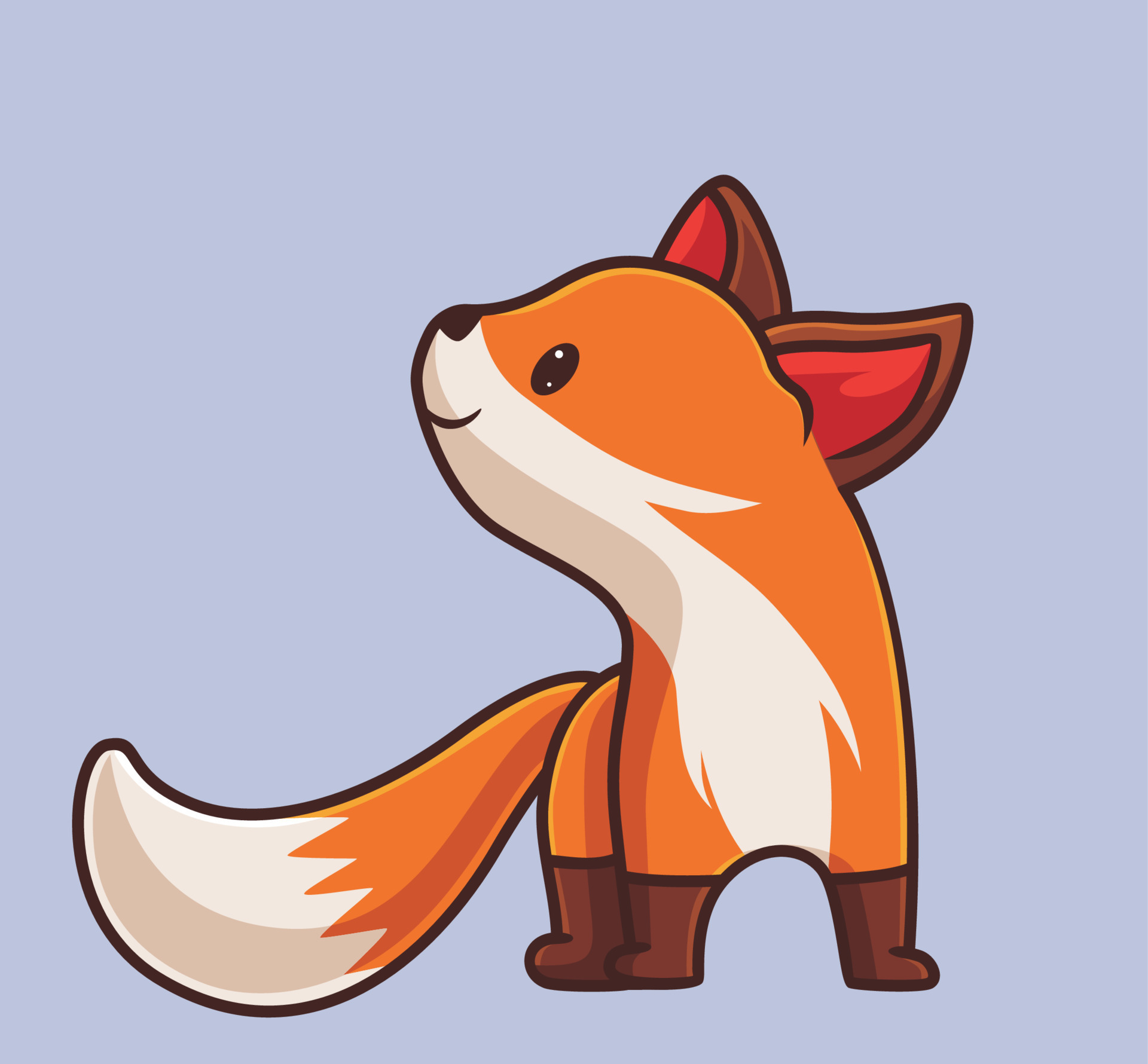 cute fox looking up. isolated cartoon animal nature concept illustration.  Flat Style suitable for Sticker Icon Design Premium Logo vector. Mascot  Character 10803646 Vector Art at Vecteezy