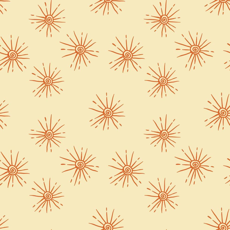 Abstract Sun Pattern in hand drawn style vector