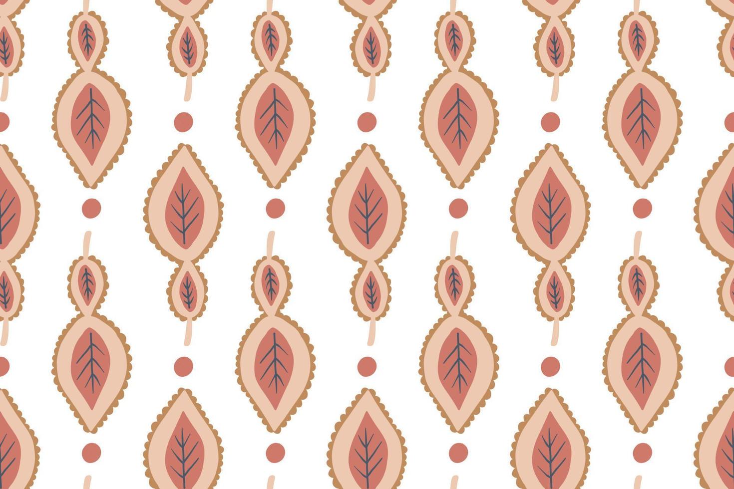 Leaf hand drawn seamless pattern in white background vector
