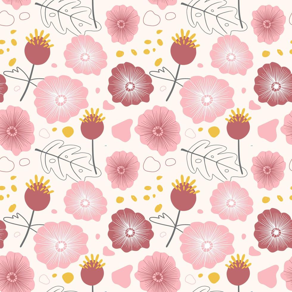 Seamless Pattern in hand drawn boho style vector