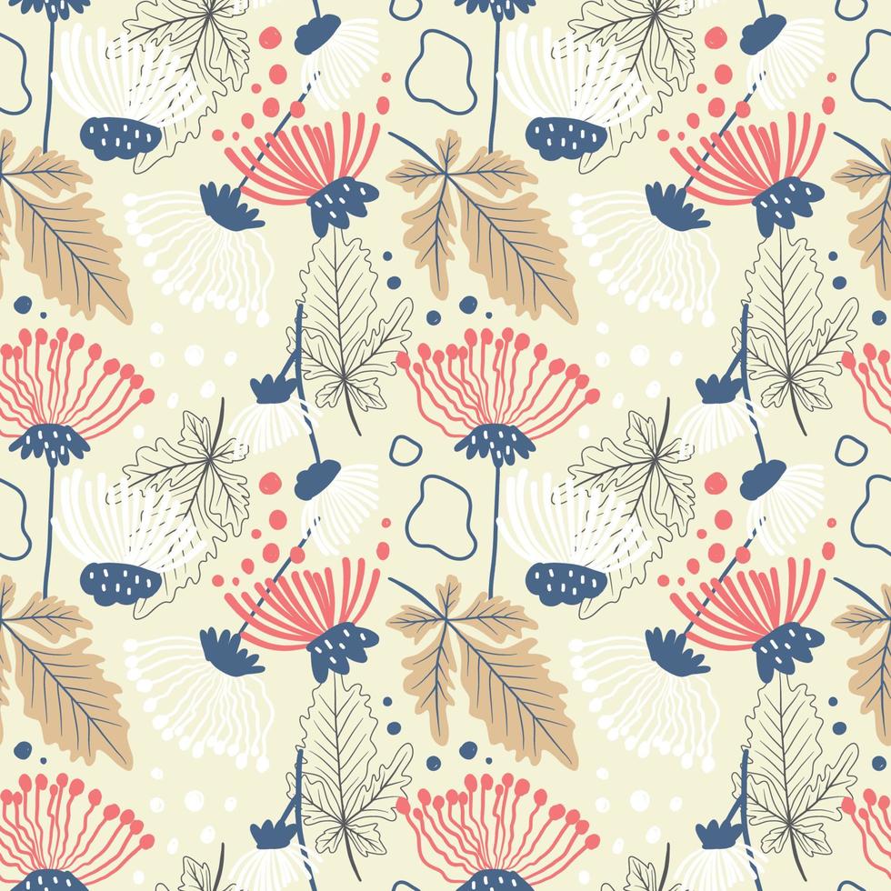 Seamless Pattern in hand drawn boho style vector