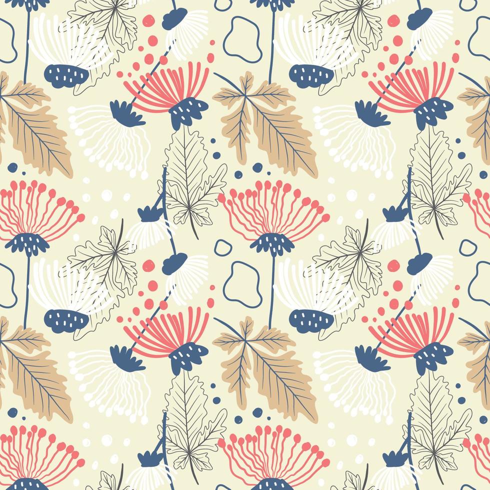 Seamless Pattern in hand drawn boho style vector