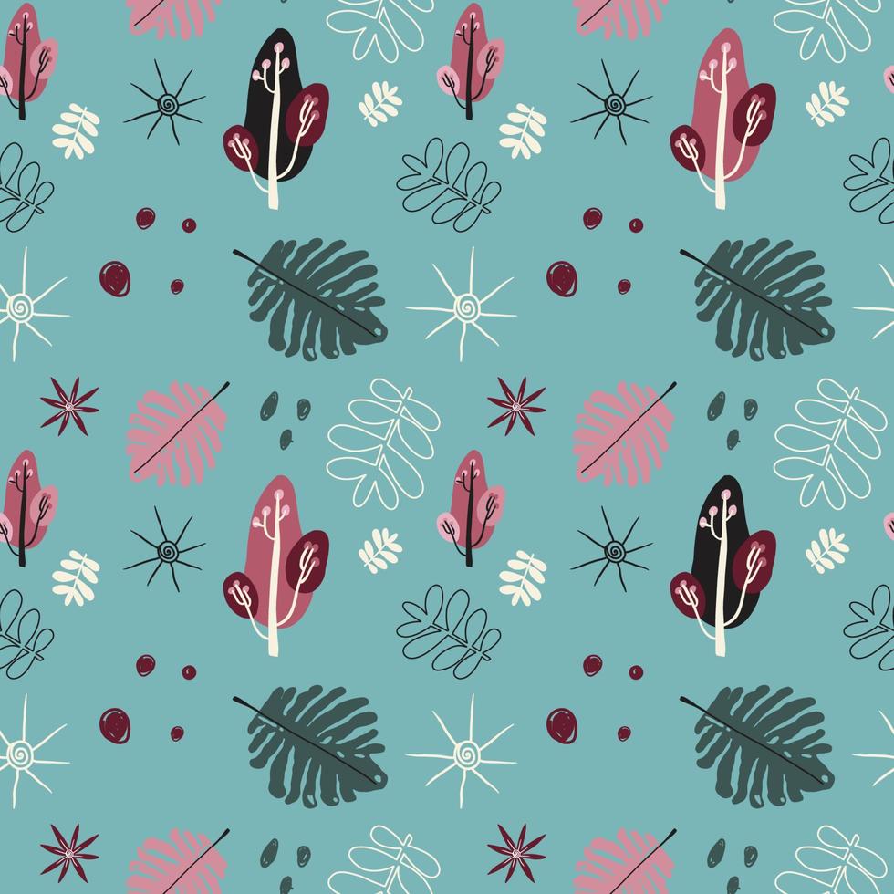 Seamless Pattern in hand drawn boho style vector