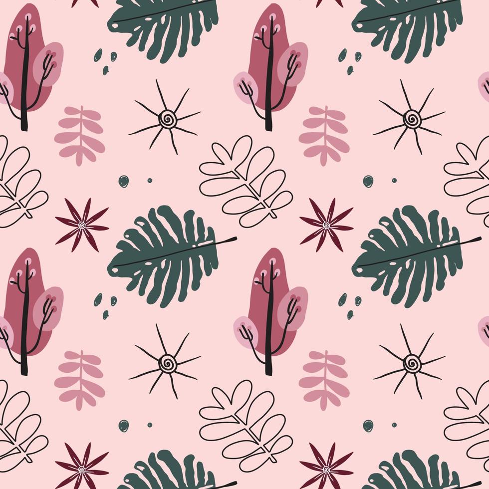 Seamless Pattern in hand drawn boho style vector