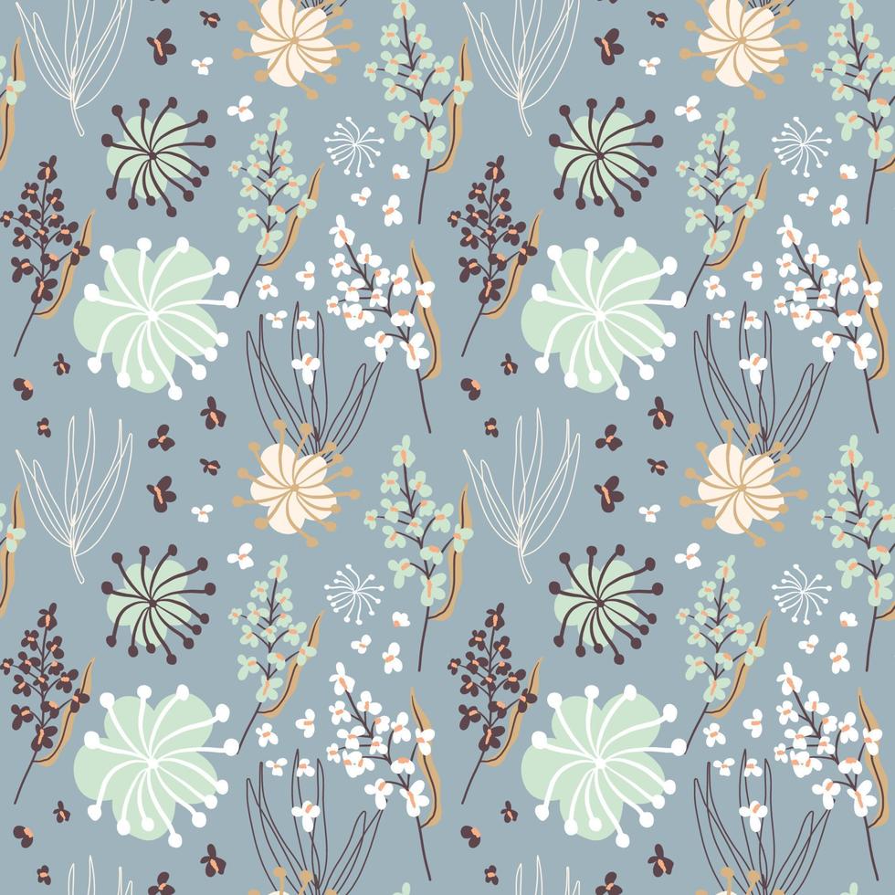 Seamless Pattern in hand drawn boho style vector