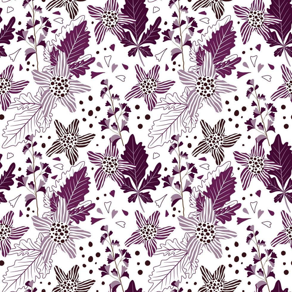 Seamless Pattern in hand drawn boho style vector