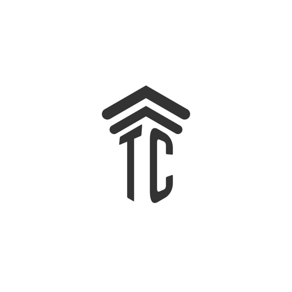 inicial de tc para el diseño del logotipo del bufete de abogados vector