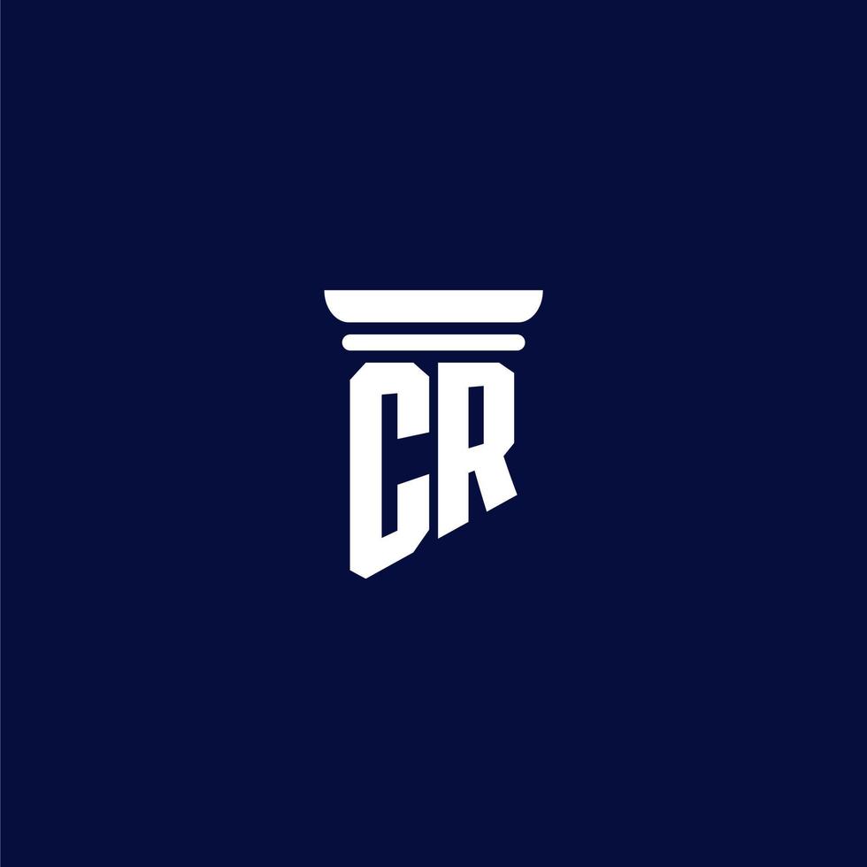 CR initial monogram logo design for law firm vector