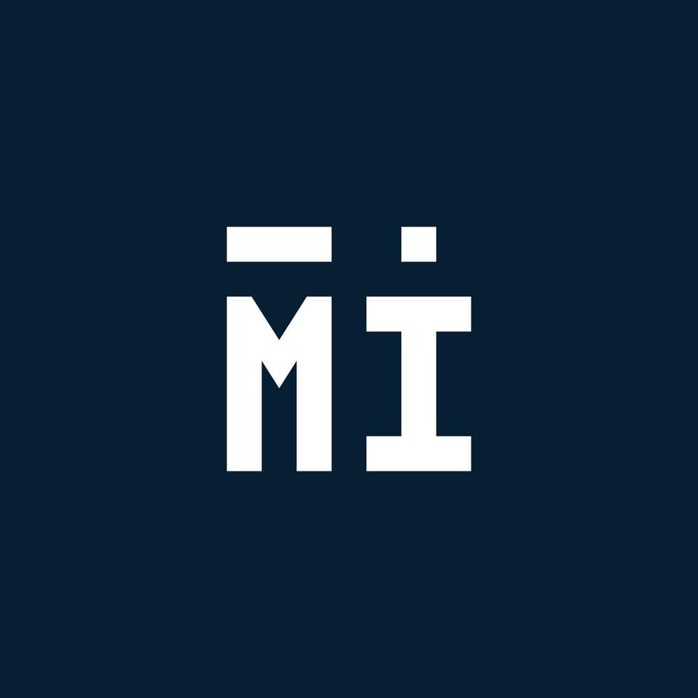 MI initial monogram logo with geometric style vector