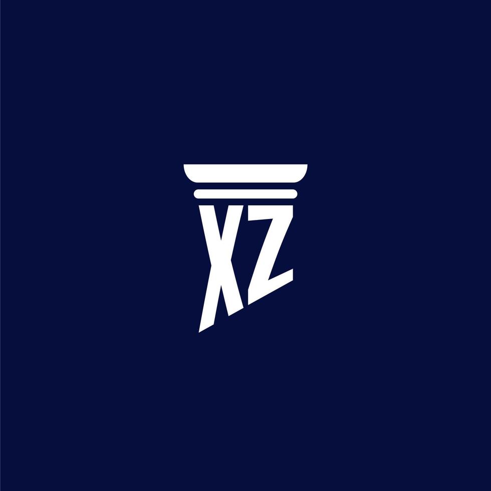 XZ initial monogram logo design for law firm vector