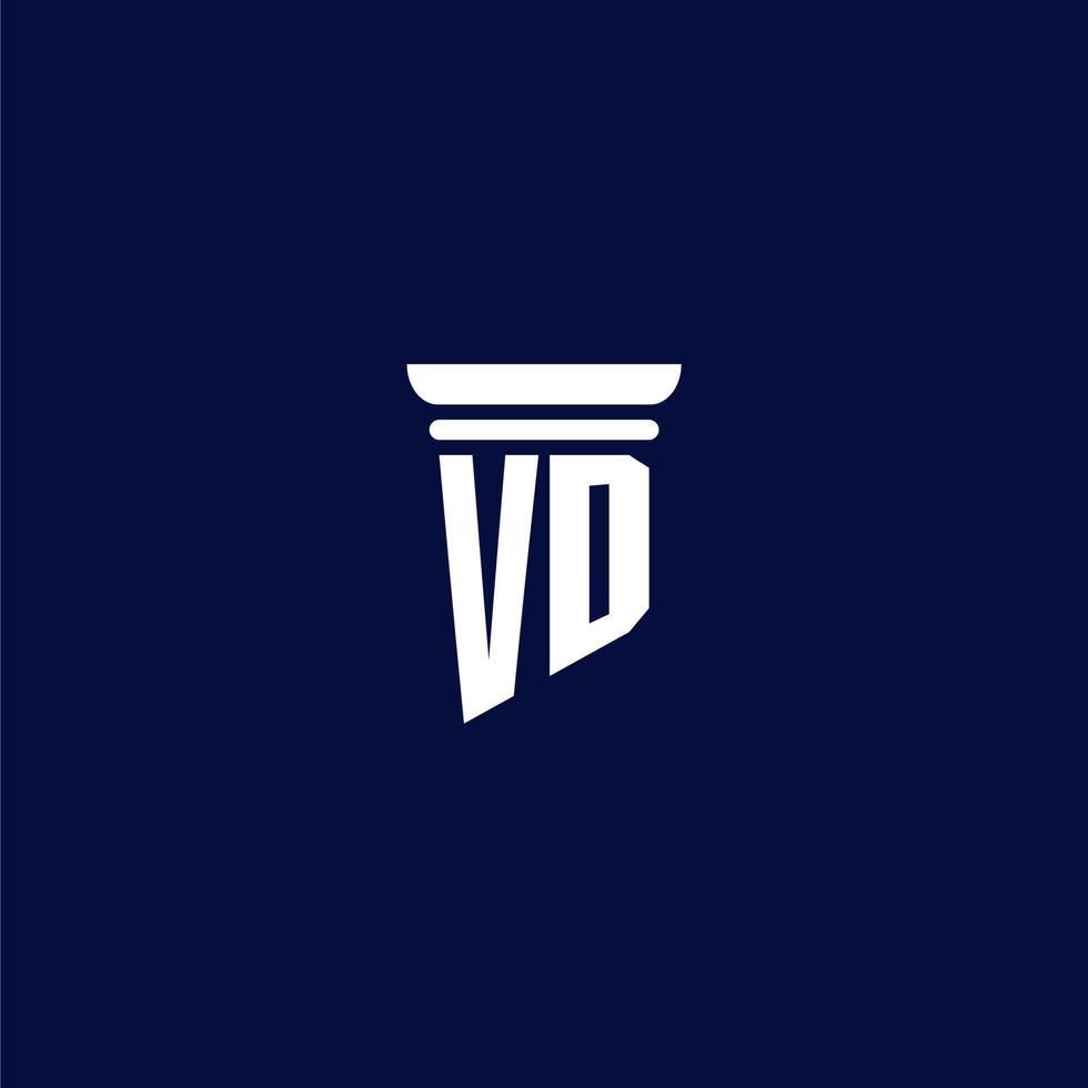 VD initial monogram logo design for law firm vector