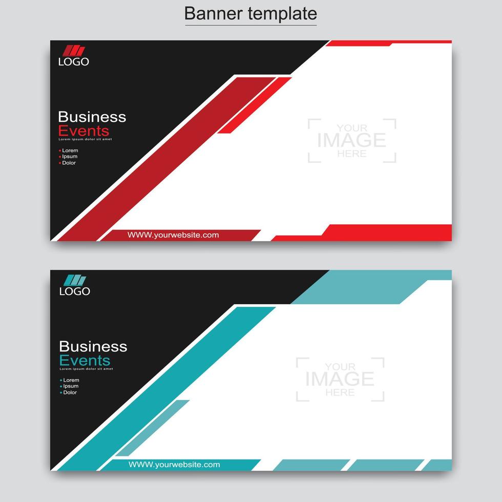 Vector abstract design web banner template. Web Design Elements - Header Design. Abstract geometric web banner template on grey background.