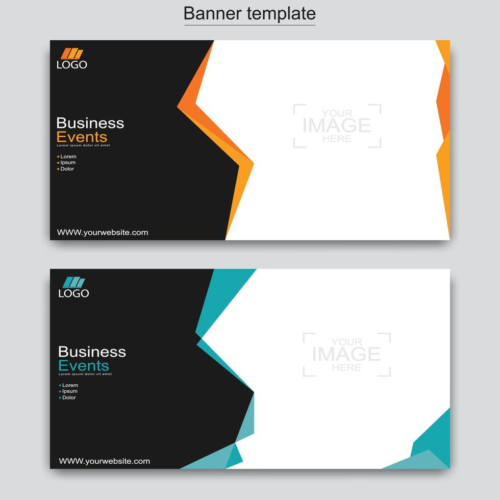 Vector abstract design web banner template. Web Design Elements - Header Design. Abstract geometric web banner template on grey background.