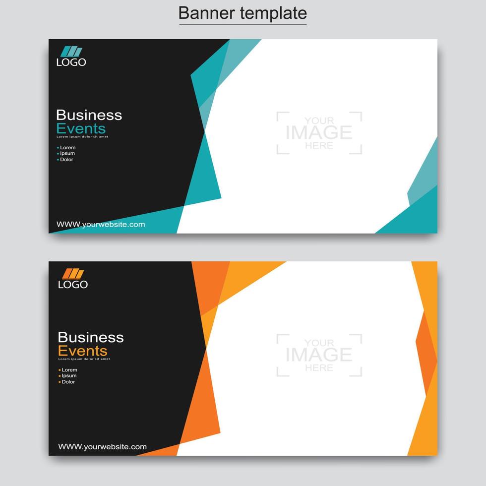 Vector abstract design web banner template. Web Design Elements - Header Design. Abstract geometric web banner template on grey background.