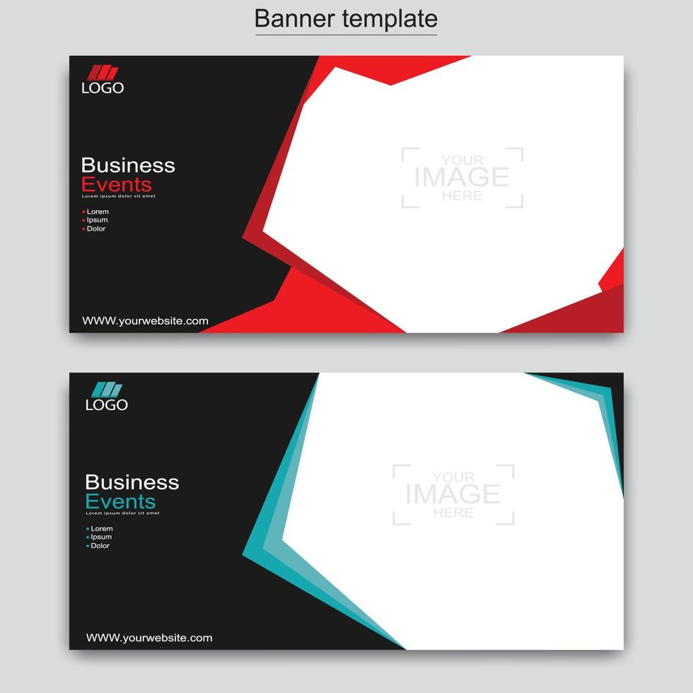Vector abstract design web banner template. Web Design Elements - Header Design. Abstract geometric web banner template on grey background.