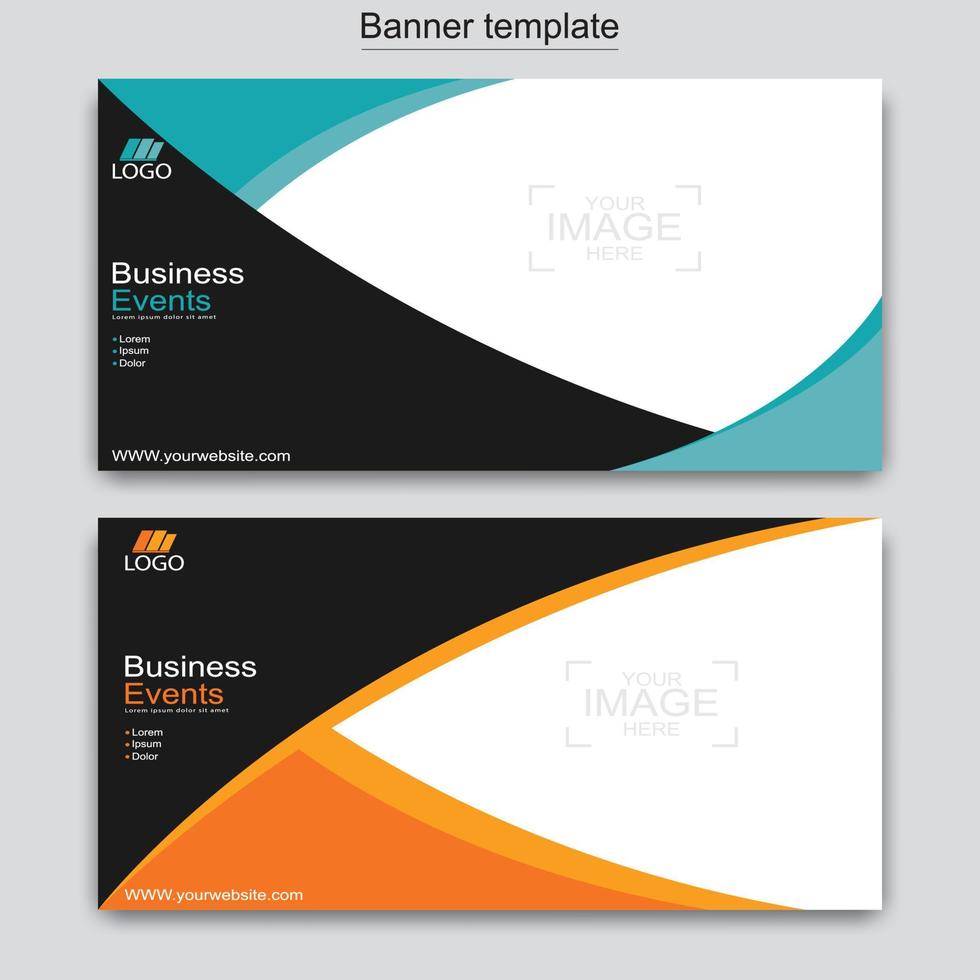 Vector abstract design web banner template. Web Design Elements - Header Design. Abstract geometric web banner template on grey background.