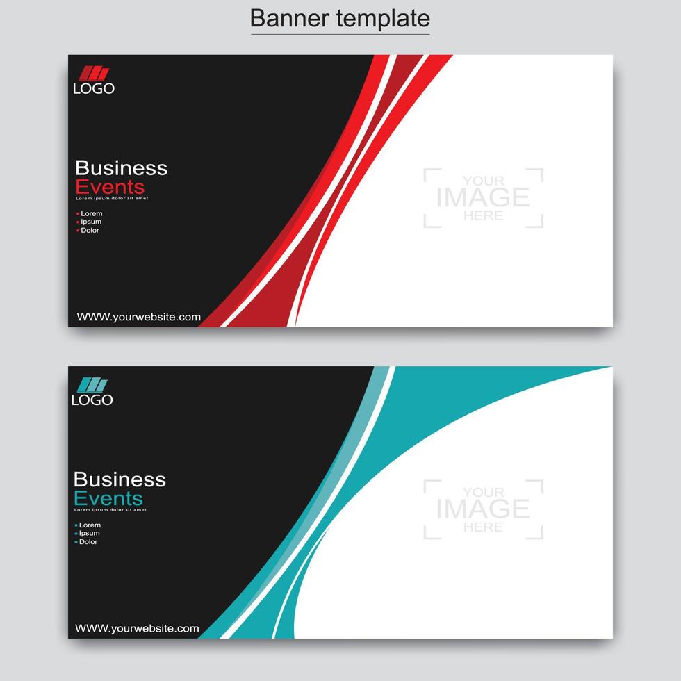 Vector abstract design web banner template. Web Design Elements - Header Design. Abstract geometric web banner template on grey background.