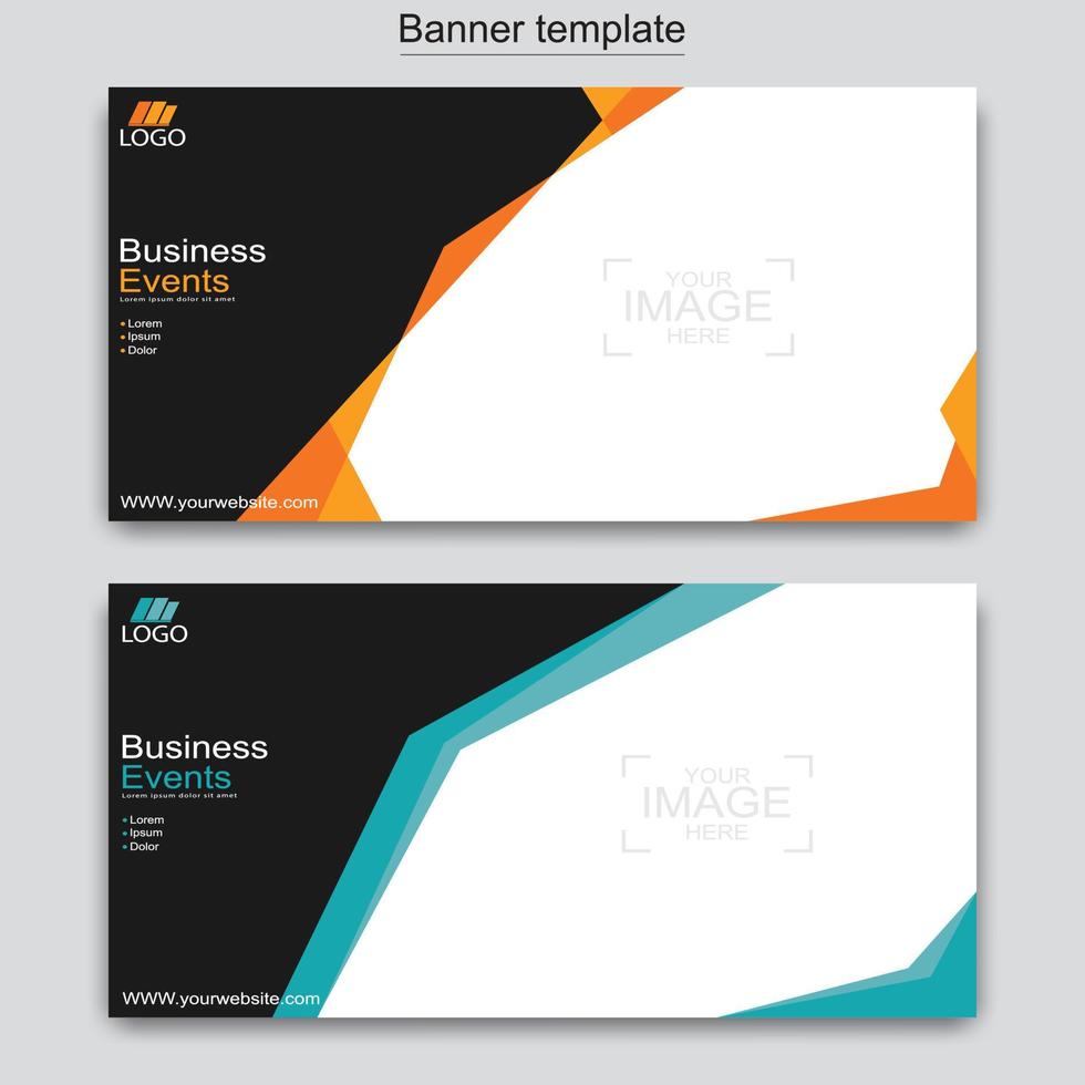 Vector abstract design web banner template. Web Design Elements - Header Design. Abstract geometric web banner template on grey background.