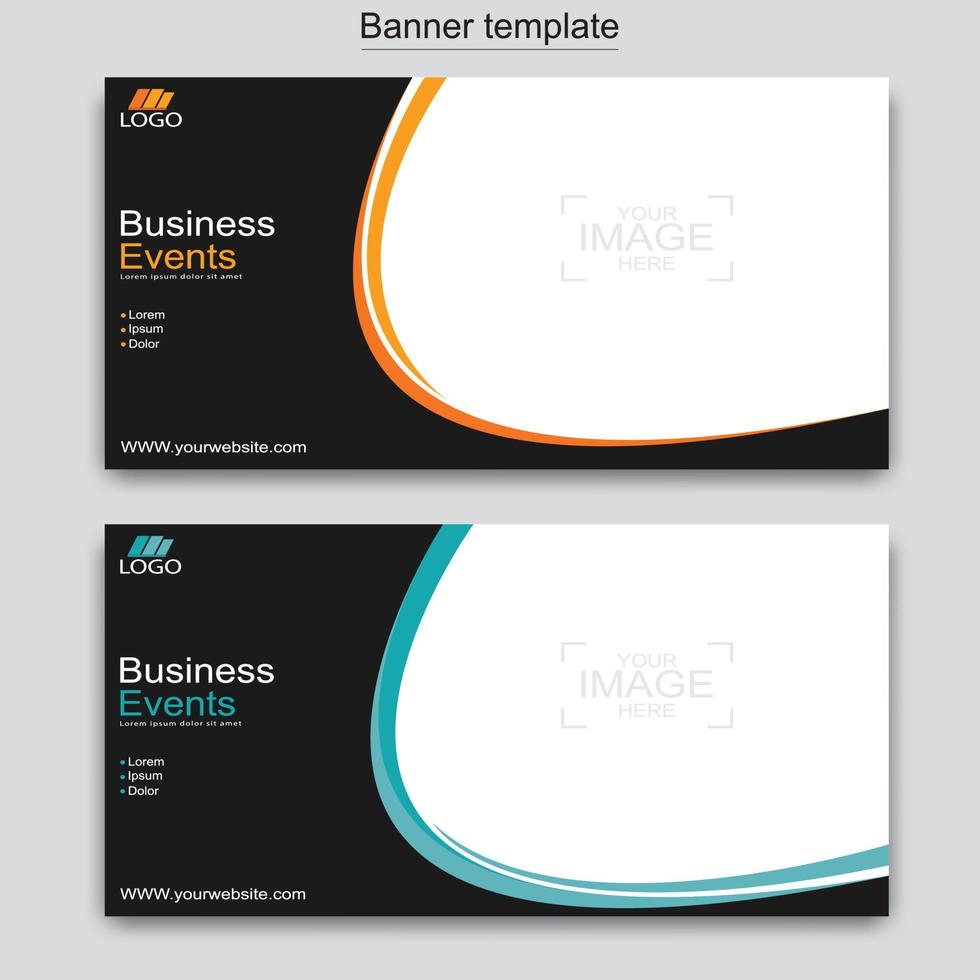 Vector abstract design web banner template. Web Design Elements - Header Design. Abstract geometric web banner template on grey background.