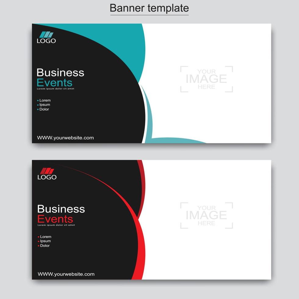 Vector abstract design web banner template. Web Design Elements - Header Design. Abstract geometric web banner template on grey background.