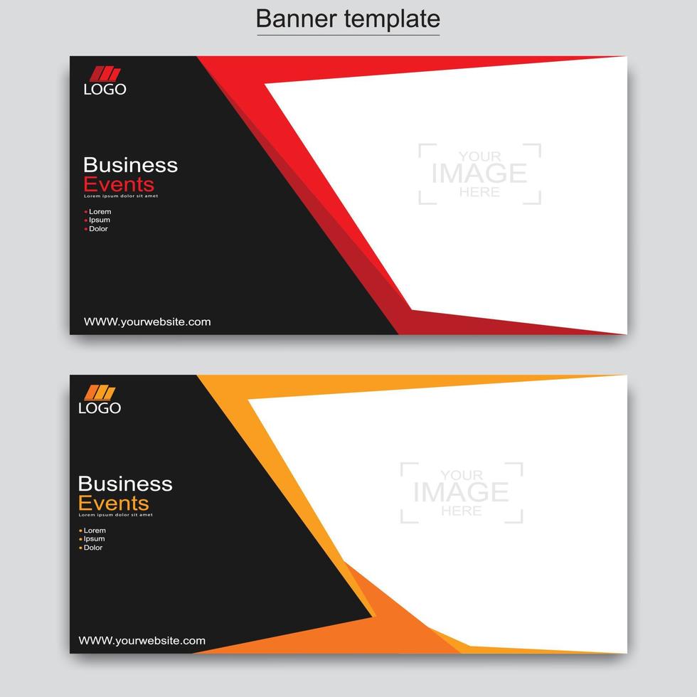 Vector abstract design web banner template. Web Design Elements - Header Design. Abstract geometric web banner template on grey background.