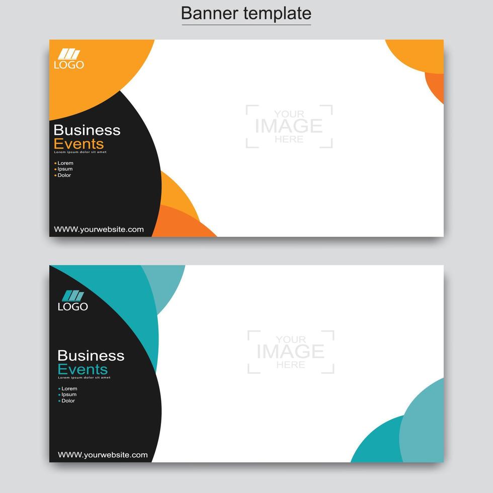 Vector abstract design web banner template. Web Design Elements - Header Design. Abstract geometric web banner template on grey background.