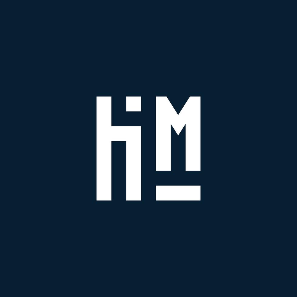 HM initial monogram logo with geometric style vector