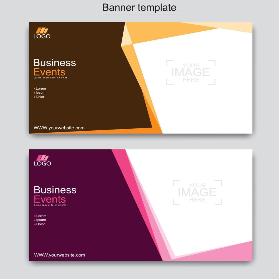 Vector abstract design web banner template. Web Design Elements - Header Design. Abstract geometric web banner template on grey background.Modern banner.
