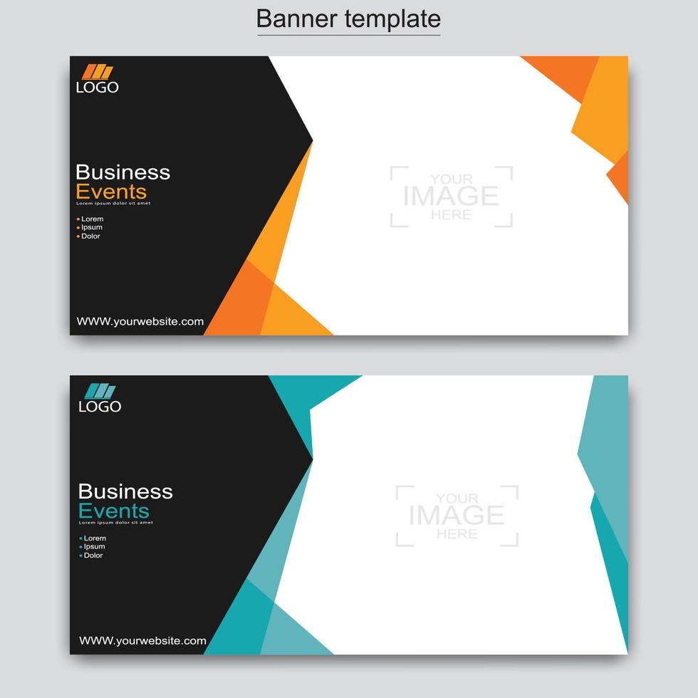 Vector abstract design web banner template. Web Design Elements - Header Design. Abstract geometric web banner template on grey background.