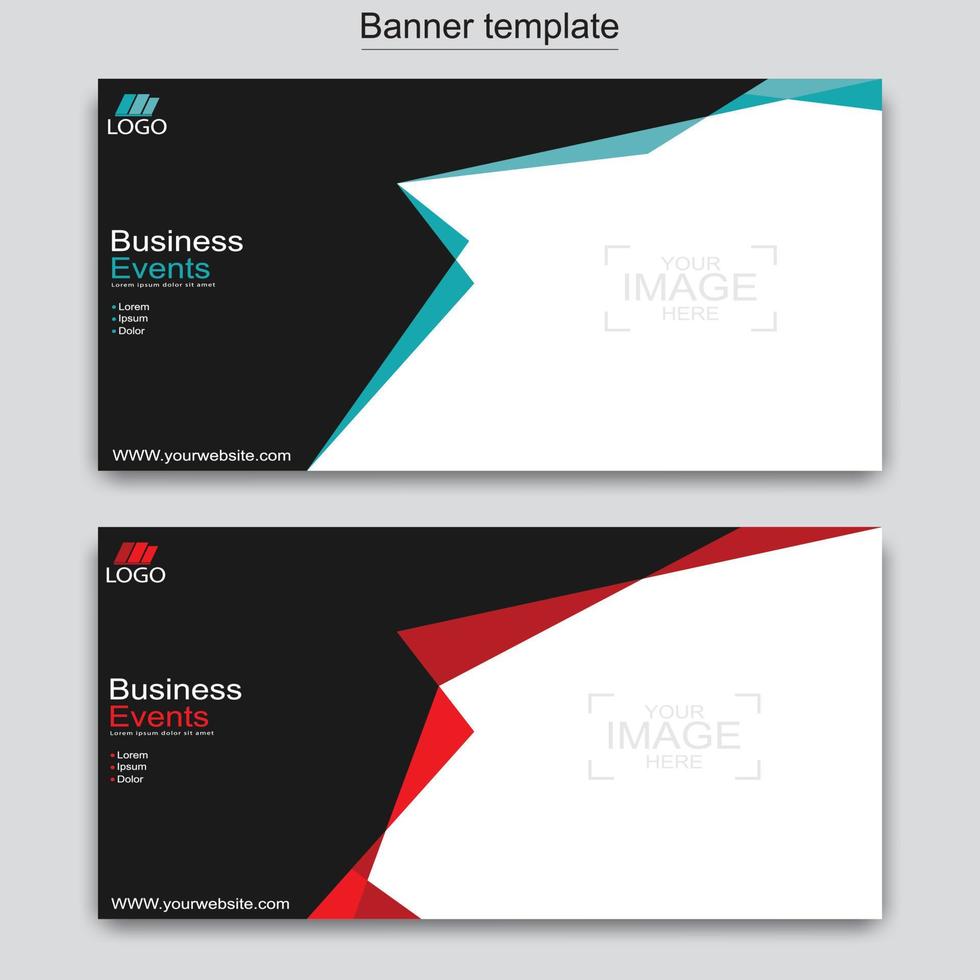 Vector abstract design web banner template. Web Design Elements - Header Design. Abstract geometric web banner template on grey background.