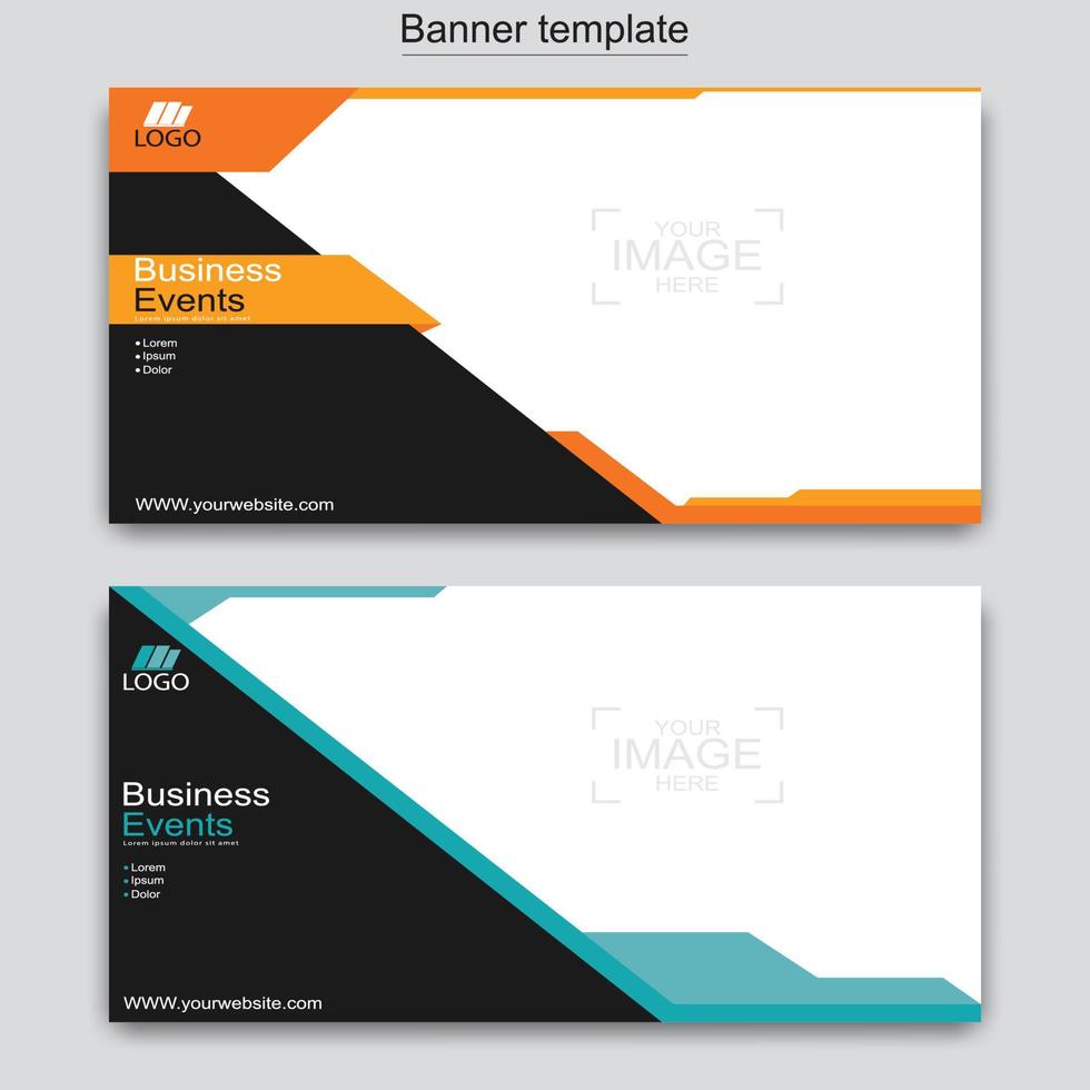 Vector abstract design web banner template. Web Design Elements - Header Design. Abstract geometric web banner template on grey background.
