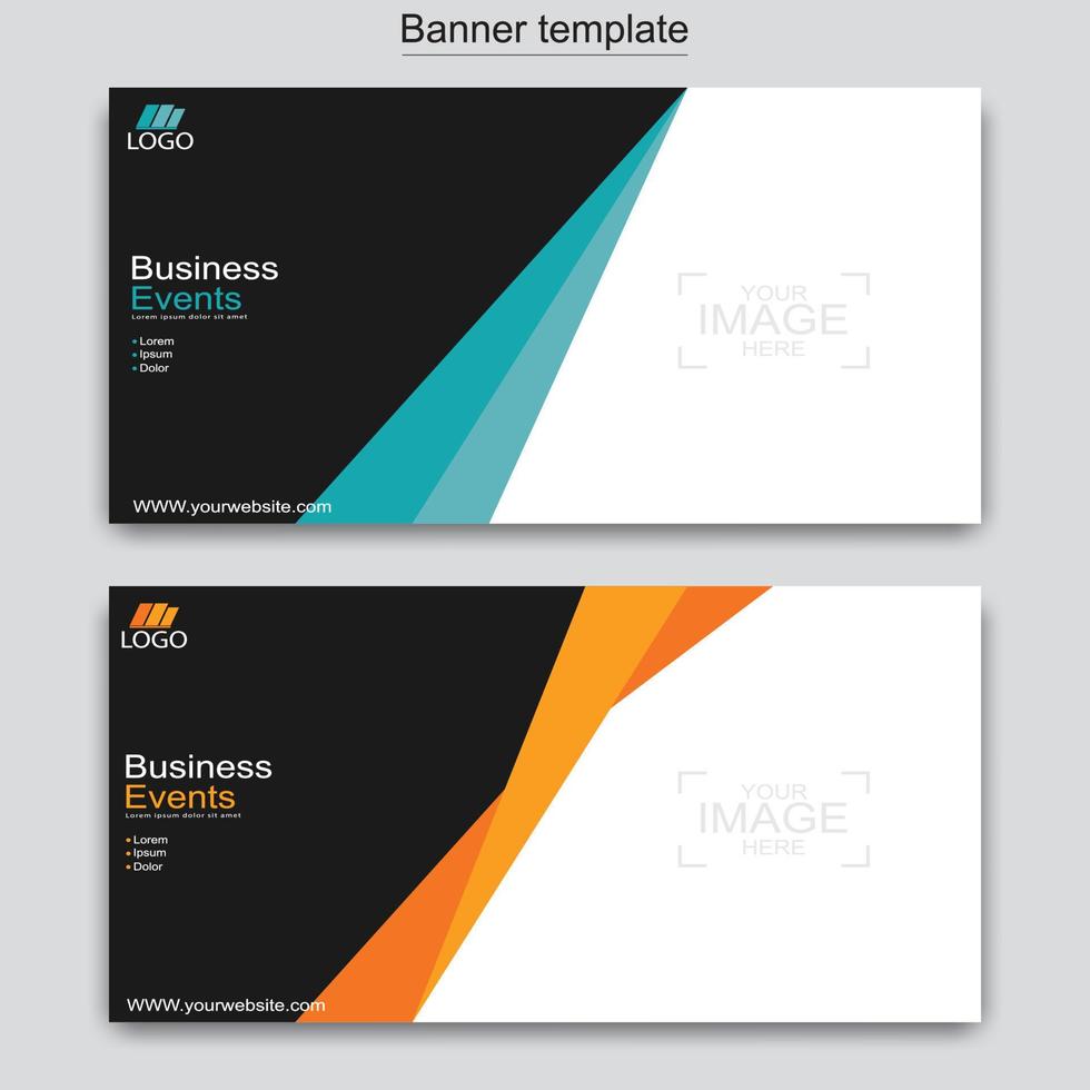 Vector abstract design web banner template. Web Design Elements - Header Design. Abstract geometric web banner template on grey background.