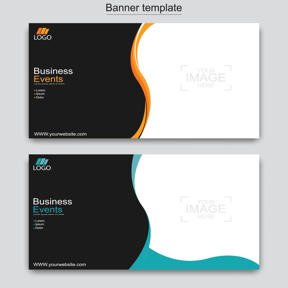 Vector abstract design web banner template. Web Design Elements - Header Design. Abstract geometric web banner template on grey background.